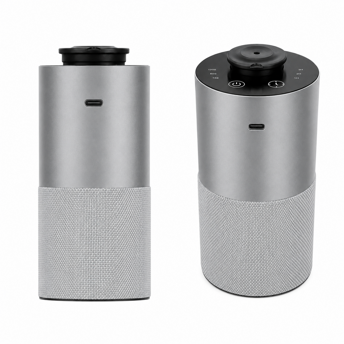 Nebula waterless diffuser, front and angled views side by side